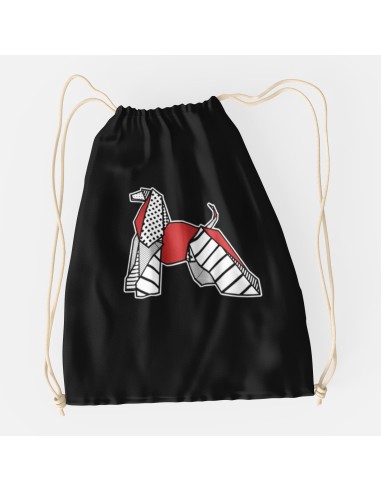 Drawstring Bag Sacca Pop Origami Afghan Hound