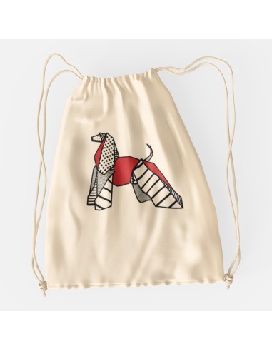 Drawstring Bag Sacca Pop Origami Afghan Hound