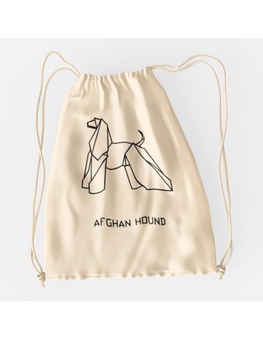 Drawstring Bag Origami Afghan Hound