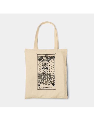 Borsa Tote bag shopper bag"Tarot De Marseille" Tarocchi di Marsiglia  La Maison Dieu XVI