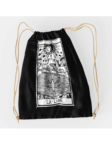 Sacca Drawstring bag shopper bag"Tarot De Marseille" Tarocchi di Marsiglia  La Lune XVIII