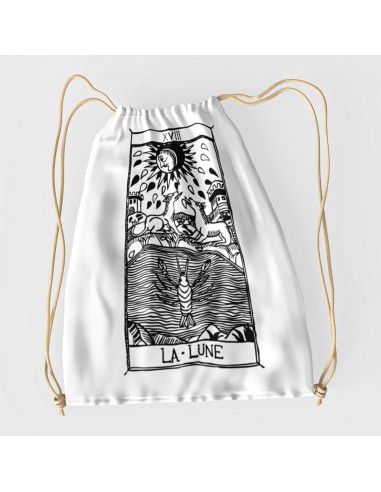 Sacca Drawstring bag shopper bag"Tarot De Marseille" Tarocchi di Marsiglia  La Lune XVIII