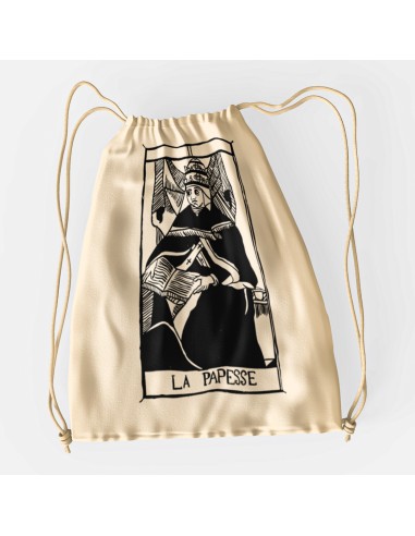 Sacca Drawstring bag shopper bag"Tarot De Marseille" Tarocchi di Marsiglia  La Papesse II