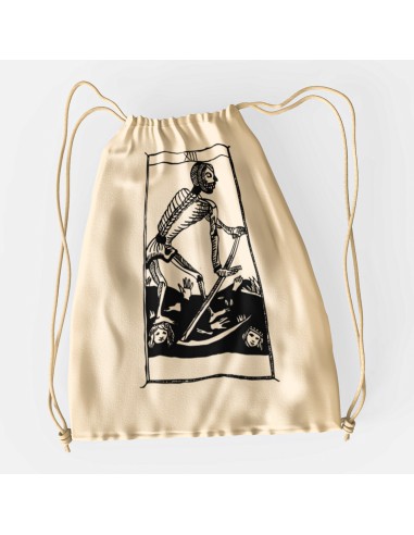 Sacca Drawstring bag shopper bag"Tarot De Marseille" Tarocchi di Marsiglia  L'arcane Sans Nom La Mort XIII