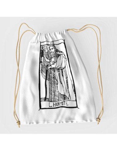 Sacca Drawstring bag shopper bag"Tarot De Marseille" Tarocchi di Marsiglia  L’hermite IX