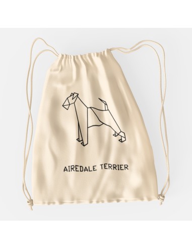 Drawstring Bag Origami Bag Airedale Terrier