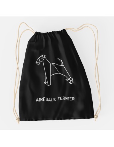 Drawstring Bag Origami Bag Airedale Terrier