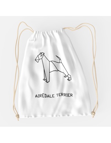 Drawstring Bag Sacca Origami Airedale Terrier