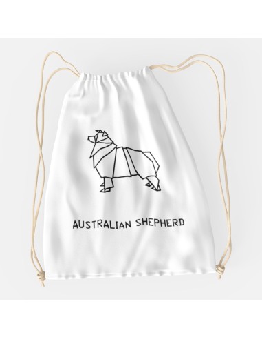 Drawstring Bag Origami Australian Shepherd