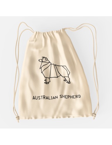 Drawstring Bag Origami Australian Shepherd