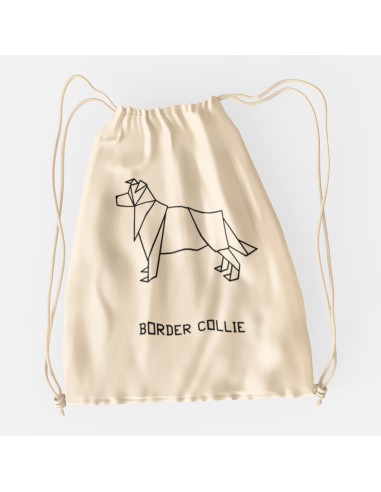 Drawstring Bag Sacca Origami Border Collie