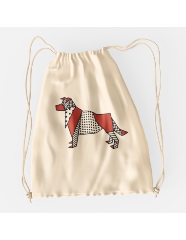 Drawstring Bag Pop Origami Border Collie