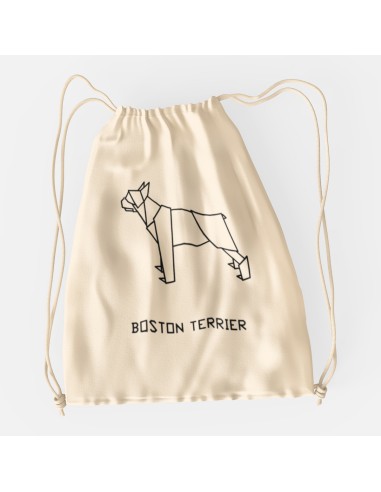 Drawstring Bag Sacca Origami Boston Terrier