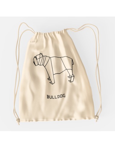 Drawstring Bag Origami Bulldog