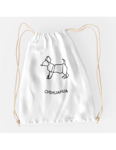 Drawstring Bag Sacca Origami Chihuahua