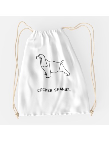 Drawstring Bag Sacca Origami Cocker Spaniel