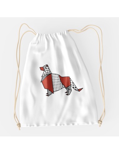 Drawstring Bag Pop Origami Collie