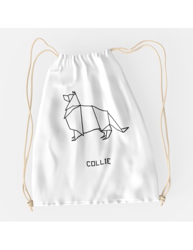 Drawstring Bag Origami Collie