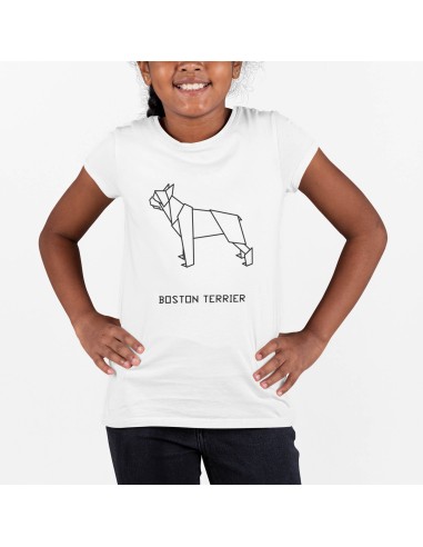 Kids Origami Boston Terrier T-Shirt