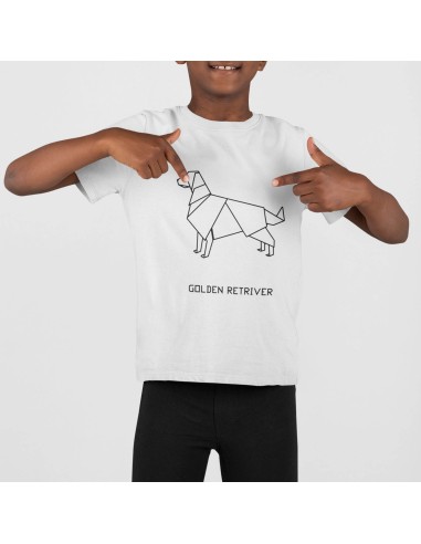 T-shirt Kids Origami Golden Retriever