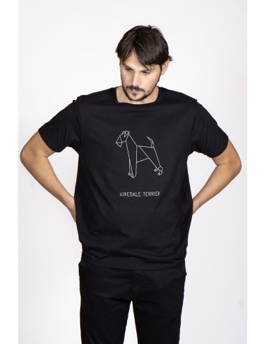 T-shirt Men's Origami Airedale Terrier