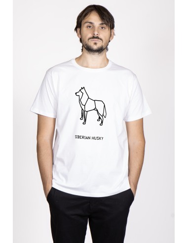 T-shirt Uomo Origami Siberian Husky