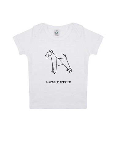 T-shirt Baby Neonati Origami Airedale Terrier