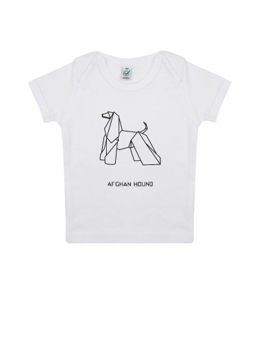 T-shirt Baby Neonati Origami Afghan Hound