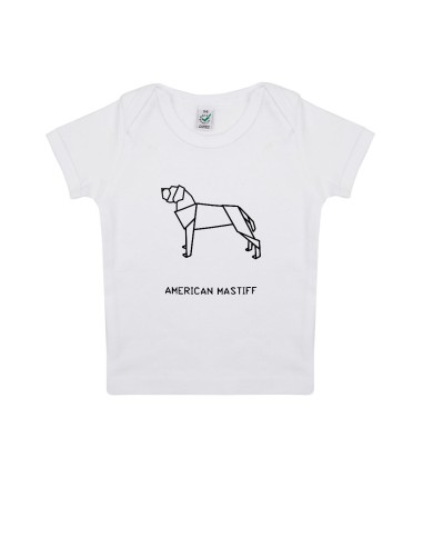 T-shirt Baby Neonati Origami American Mastiff