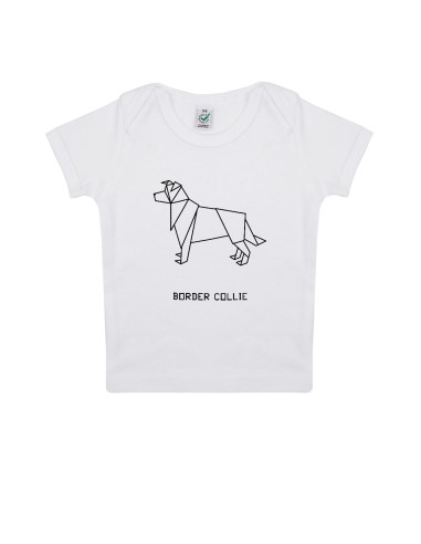 T-shirt Baby Neonati Origami Border Collie