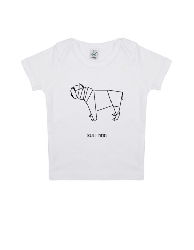 T-shirt Baby Neonati Origami Bulldog