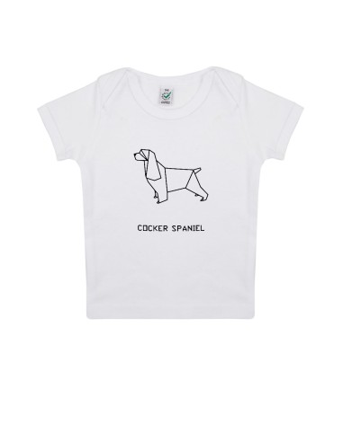 T-shirt Baby Neonati Origami Cocker Spaniel