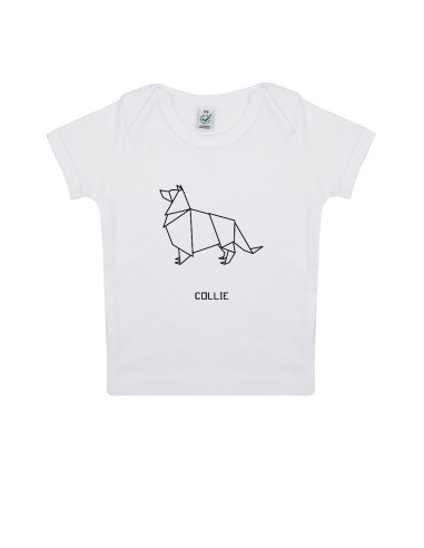 T-shirt Baby Neonati Origami Collie