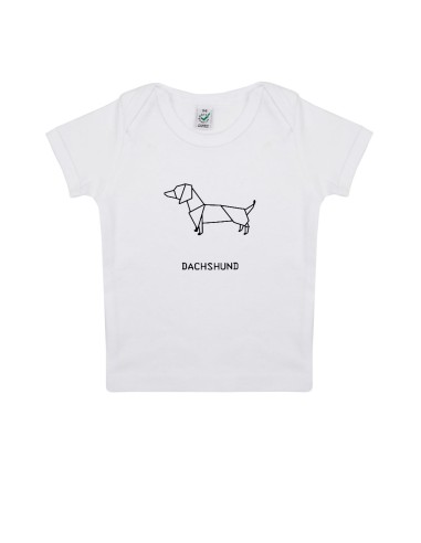 T-shirt Baby Neonati Origami Dachshund