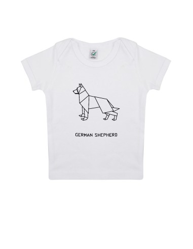 T-shirt Baby Neonati Origami German Shepherd