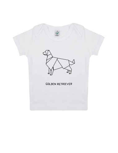 T-shirt Baby Neonati Origami Golden Retriever