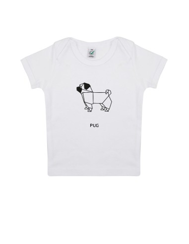 T-shirt Baby Neonati Origami Pug