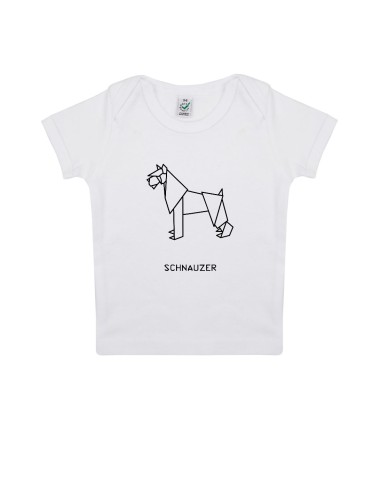 T-shirt Baby Neonati Origami Schnauzer