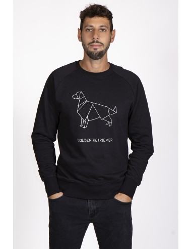 Origami Golden Retriever Men's Crew Neck Sweatshirt