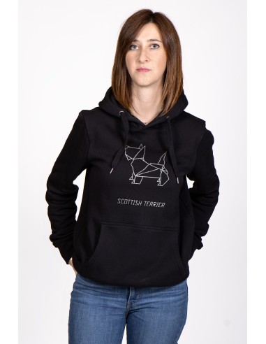 Origami Scottish Terrier Women's Hooded Sweatshirt