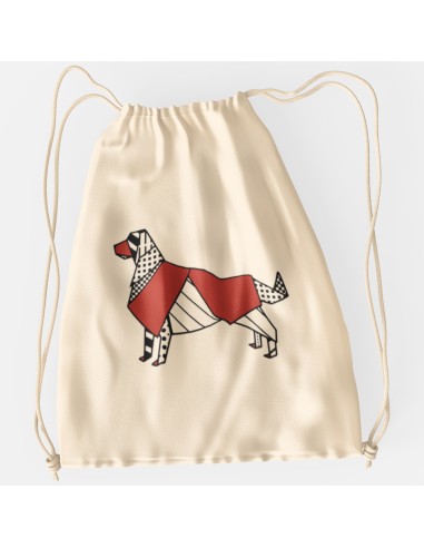 Drawstring Bag Sacca Pop Origami Golden Retriever