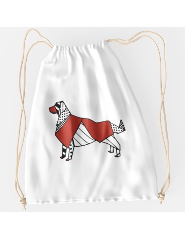 Drawstring Bag Sacca Pop Origami Golden Retriever