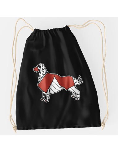 Drawstring Bag Sacca Pop Origami Golden Retriever