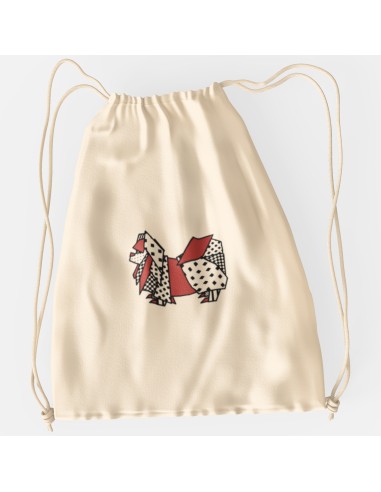 Drawstring Bag Sacca Pop Origami Pekingese