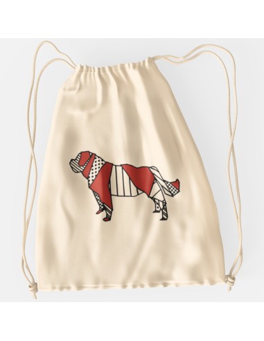 Drawstring Bag Sacca Pop Origami Saint Bernard