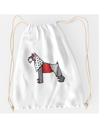 Drawstring Bag Sacca Pop Origami Schnauzer