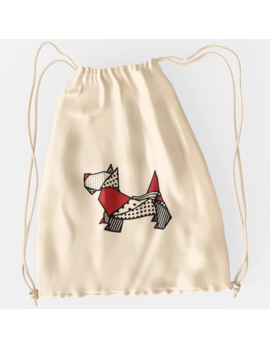 Drawstring Bag Sacca Pop Origami Scottish Terrier