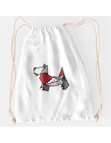 Drawstring Bag Sacca Pop Origami Scottish Terrier