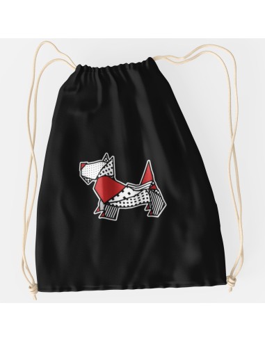 Drawstring Bag Sacca Pop Origami Scottish Terrier