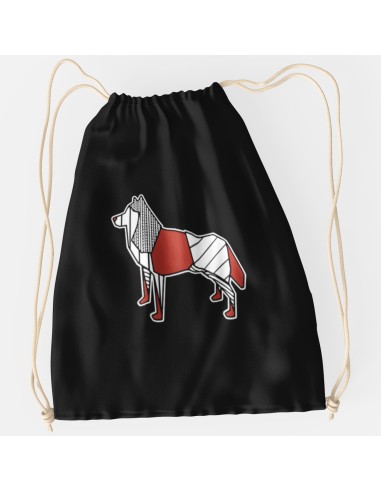 Drawstring Bag Sacca Pop Origami Siberian Husky